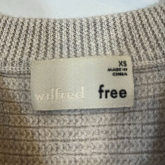 Aritzia Wilfred Free Lolan Sweater Knit Merino Wool Crop Oversized Gray Size XS - Picture 5 of 9